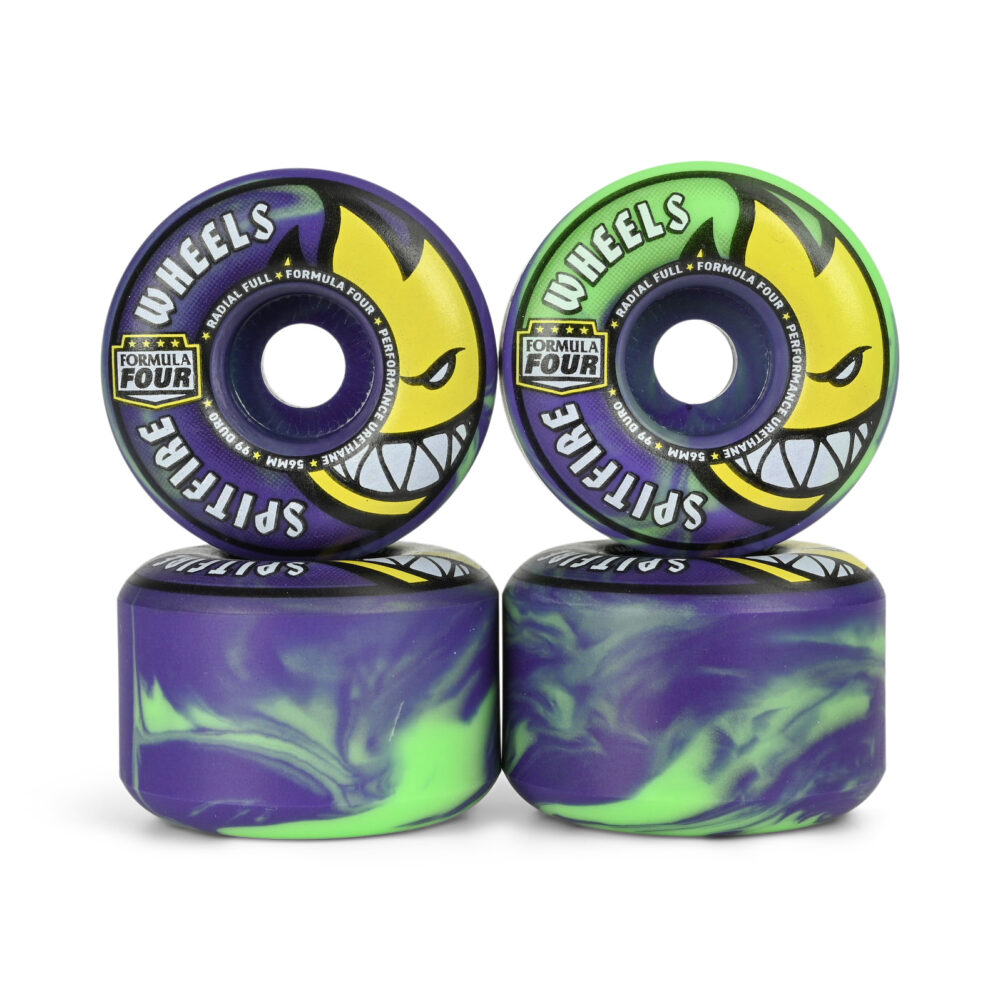 Spitfire Colours Formula Four Radial Full 99D 56mm Wheels - Neon Green/Purple