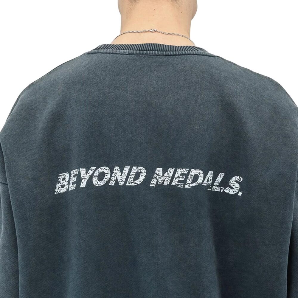Beyond Medals Distressed Logo Crew Sweater - Black
