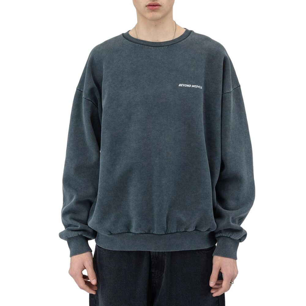 Beyond Medals Distressed Logo Crew Sweater - Black
