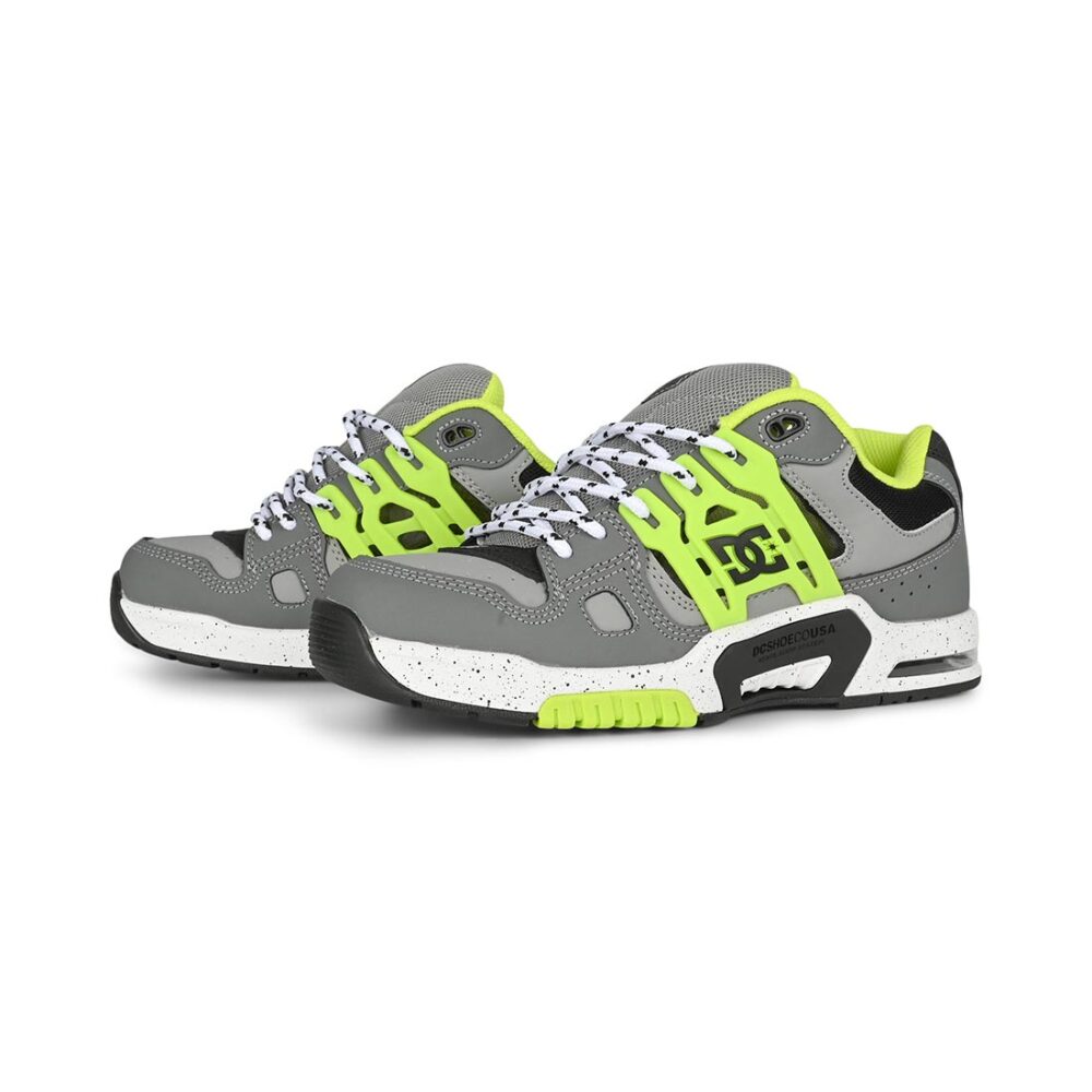 DC AT-2 Skate Shoes - Grey/Black/Lime