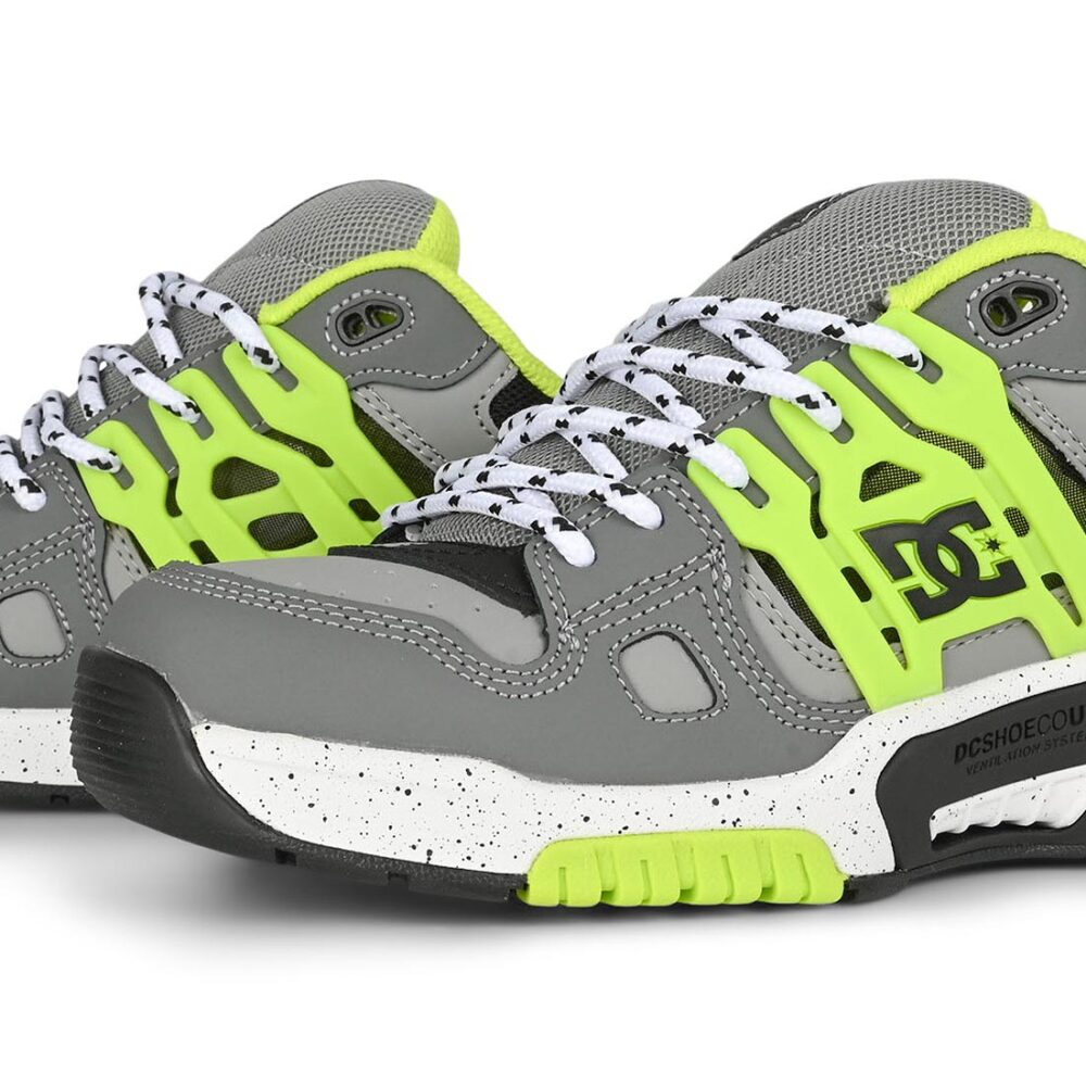 DC AT-2 Skate Shoes - Grey/Black/Lime