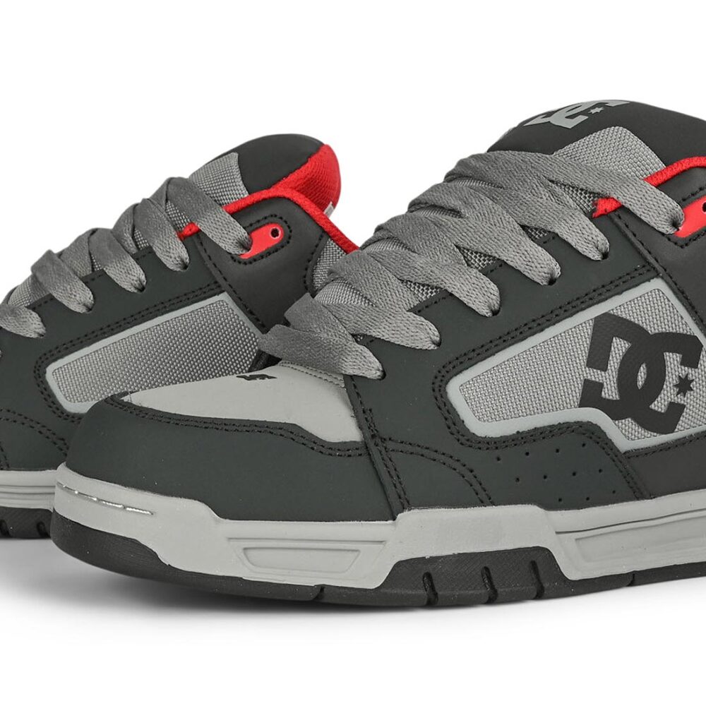 DC Coiler Skate Shoes - Dark Grey/Grey/Red