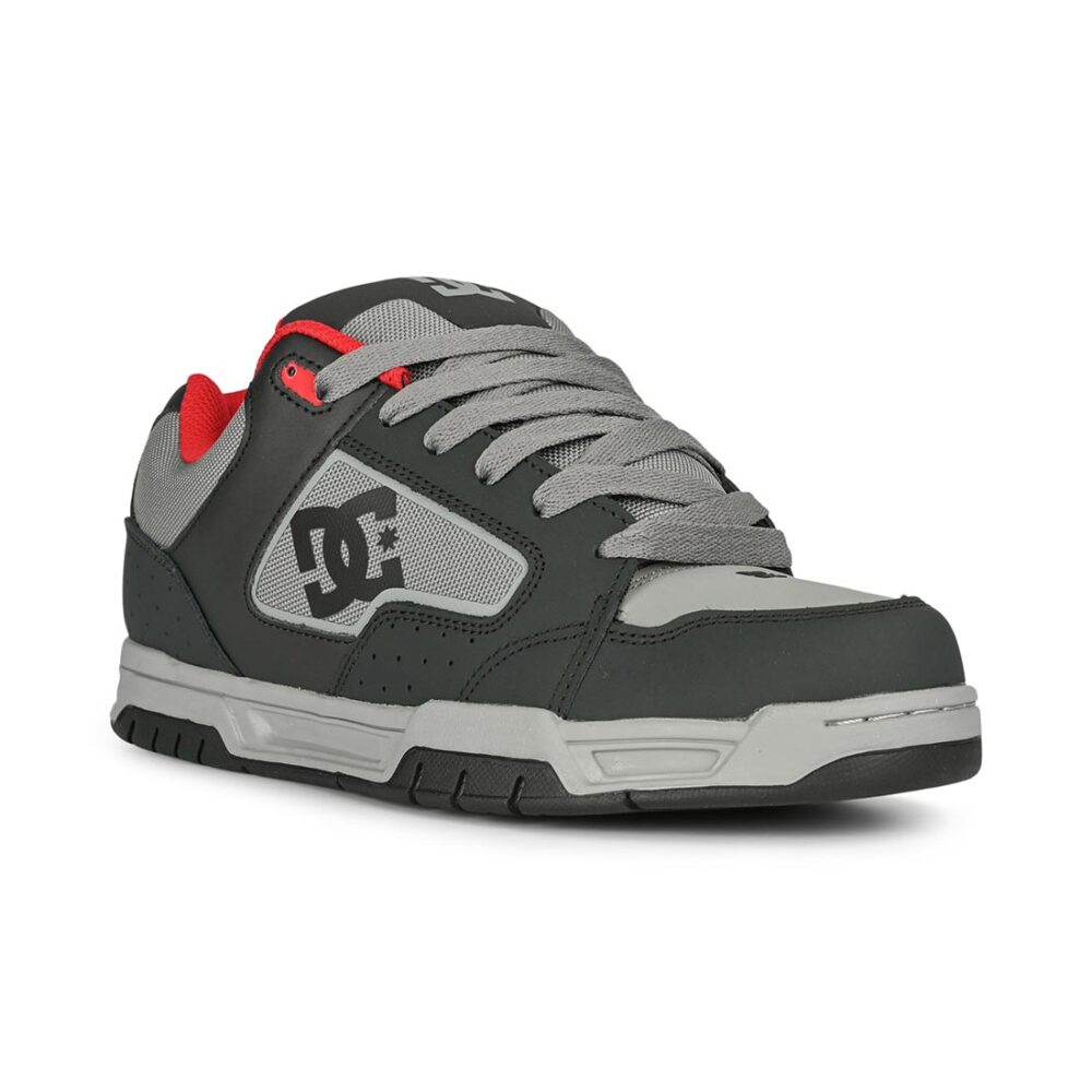 DC Coiler Skate Shoes - Dark Grey/Grey/Red