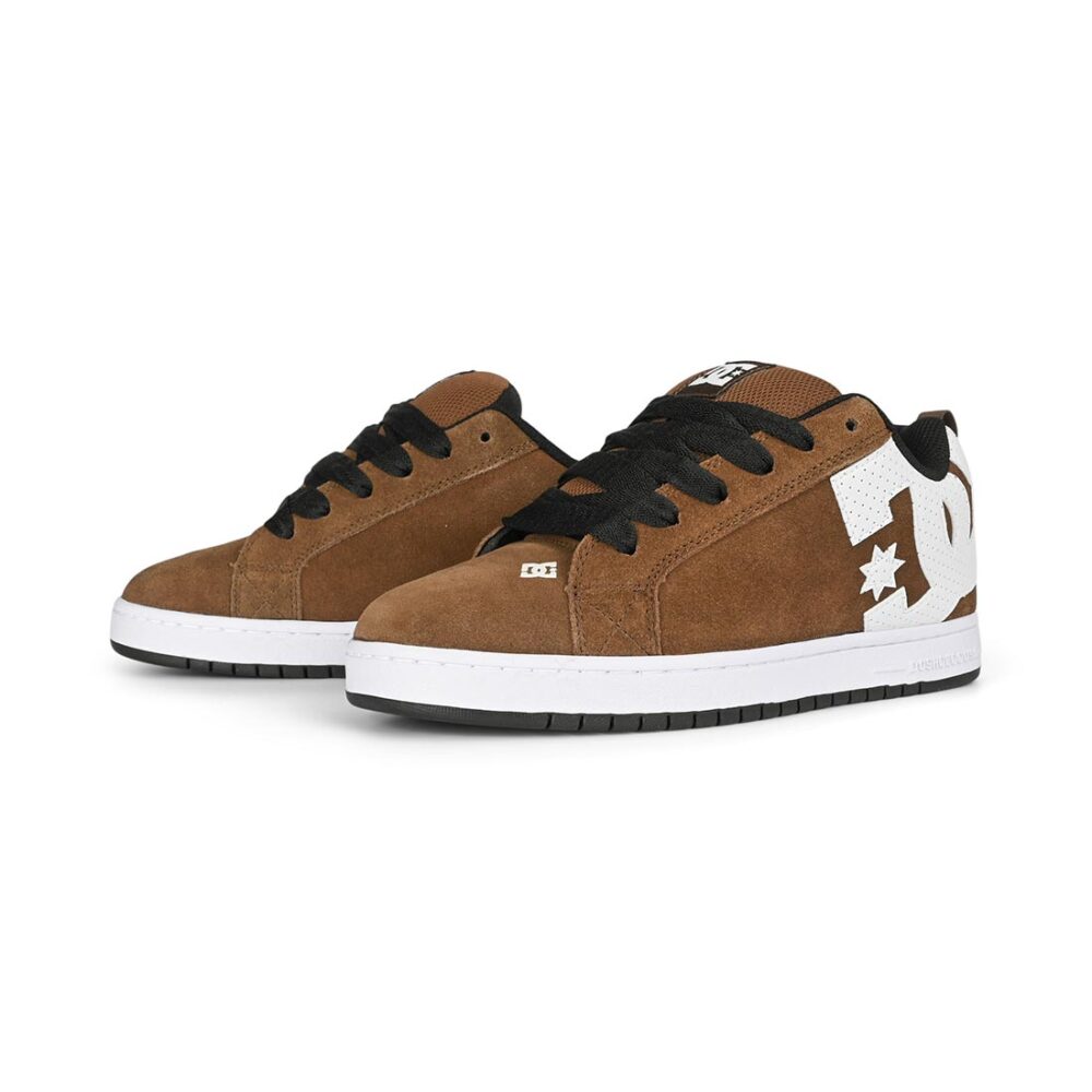 DC Court Graffik SE Skate Shoes - Brown/White