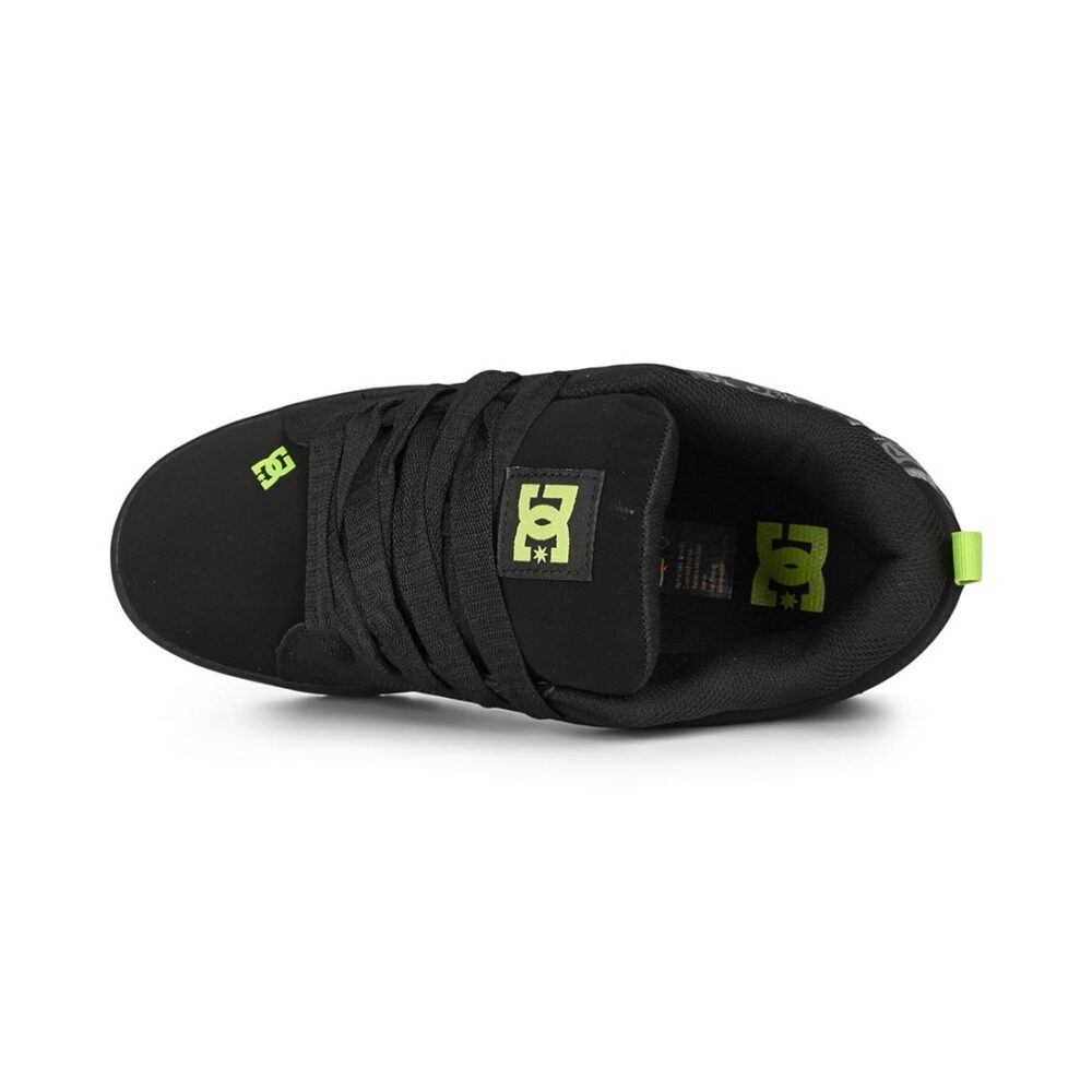 DC Court Graffik Skate Shoes - Black/Grey/Lime