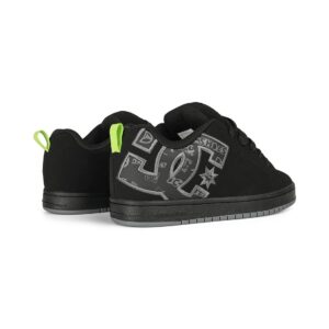 DC Court Graffik Skate Shoes - Black/Grey/Lime