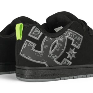 DC Court Graffik Skate Shoes - Black/Grey/Lime