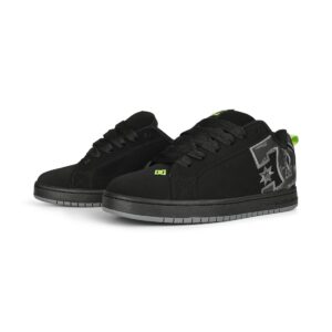 DC Court Graffik Skate Shoes - Black/Grey/Lime