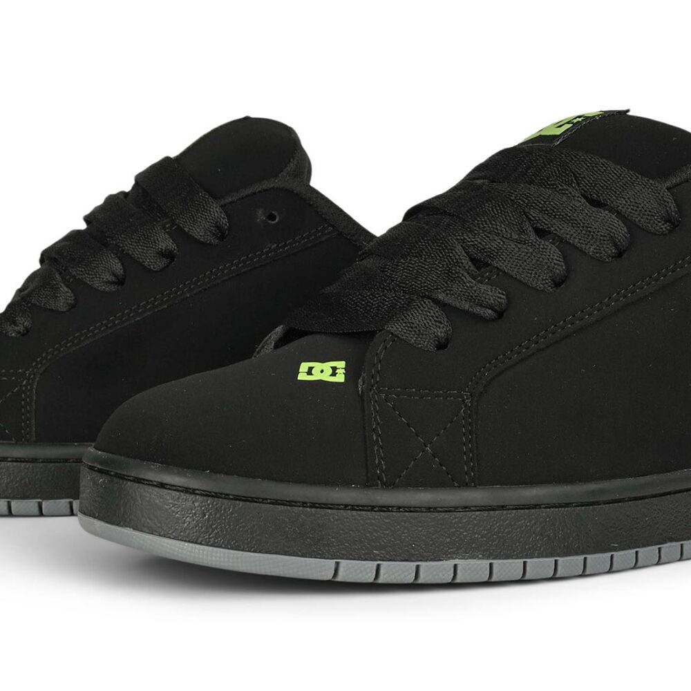DC Court Graffik Skate Shoes - Black/Grey/Lime