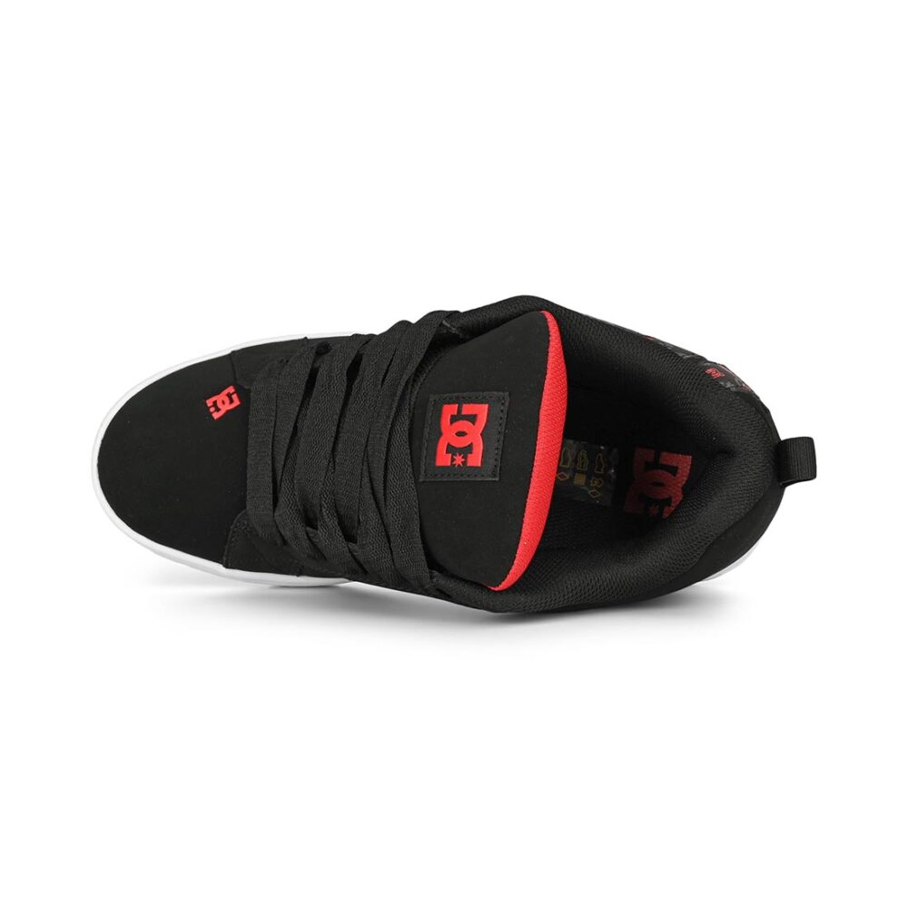 DC Court Graffik Skate Shoes - Black/Grey/Red