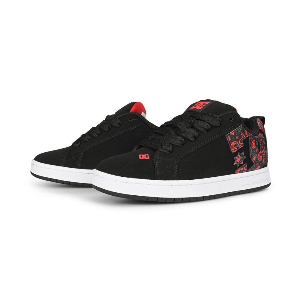 DC Court Graffik Skate Shoes - Black/Grey/Red