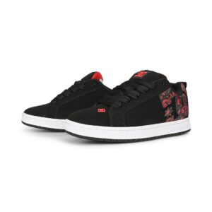 DC Court Graffik Skate Shoes - Black/Grey/Red