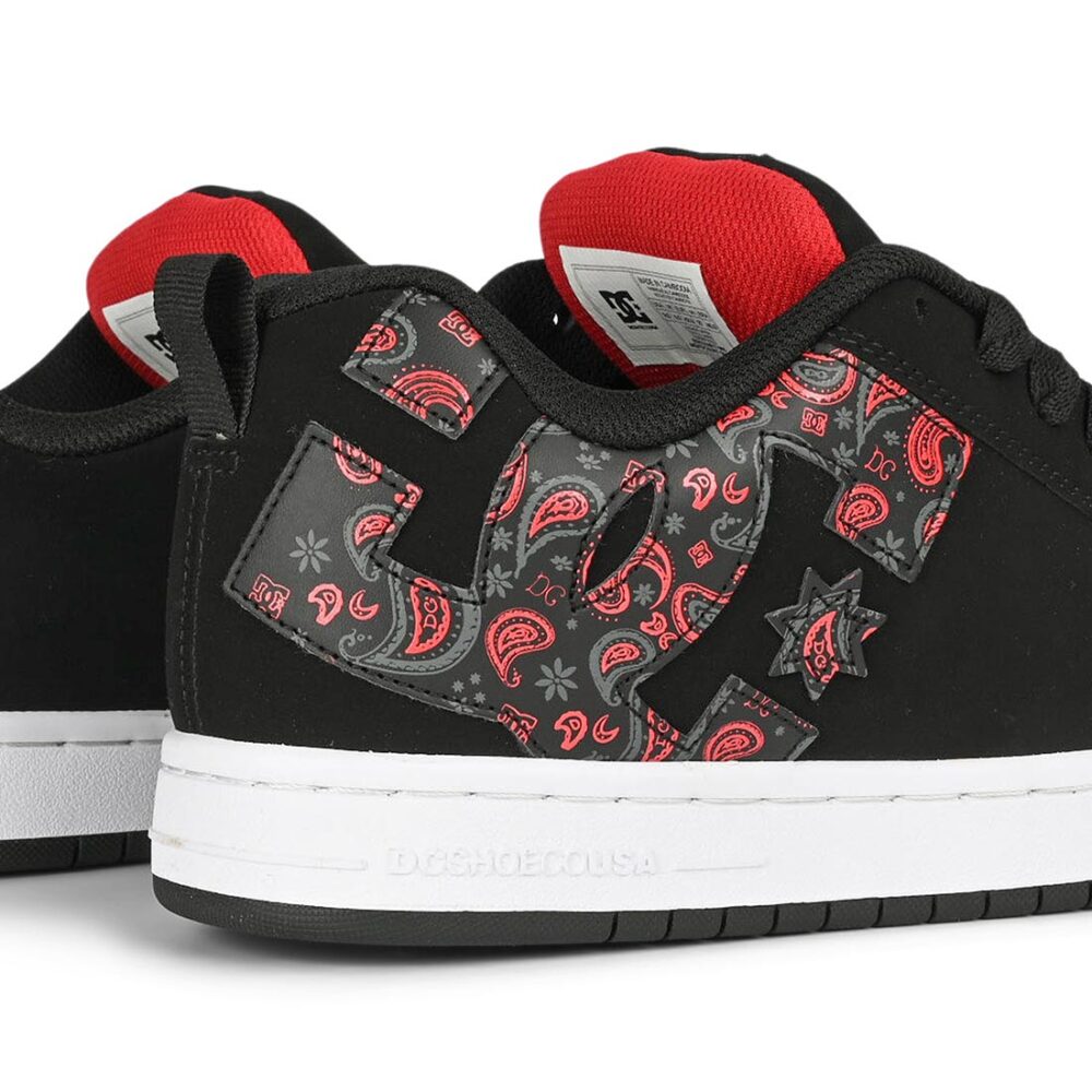 DC Court Graffik Skate Shoes - Black/Grey/Red