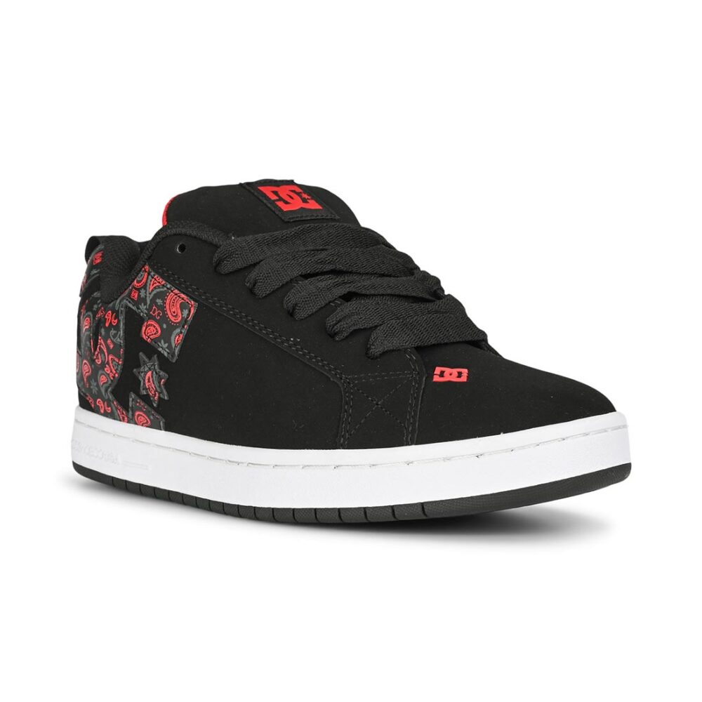 DC Court Graffik Skate Shoes - Black/Grey/Red