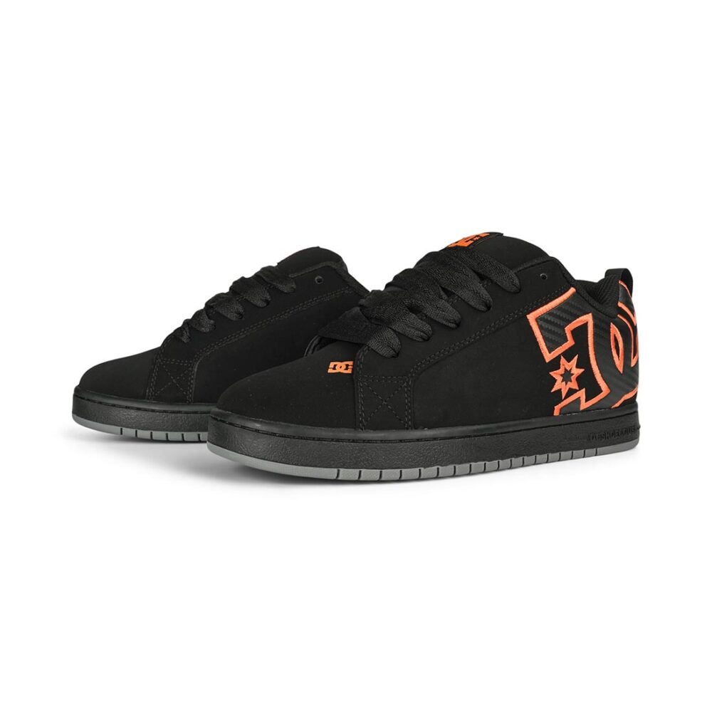 DC Court Graffik Skate Shoes - Black/Orange