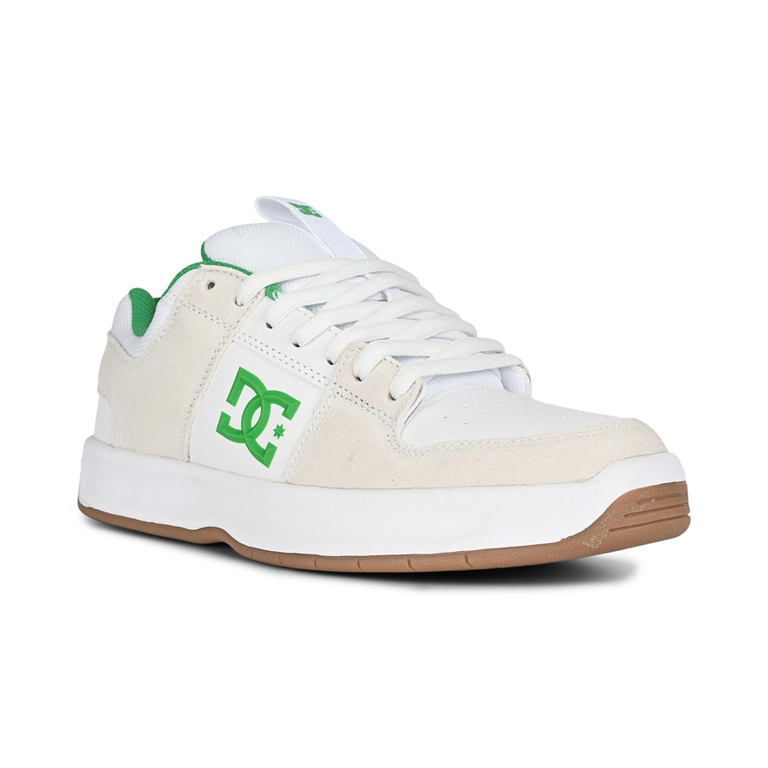 DC Lynx Zero Skate Shoes - White/Green/Gum - Mens 10.5 UK - Suede