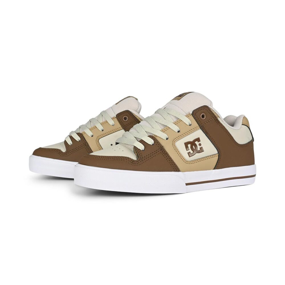 DC Pure Skate Shoes - Brown/Tan/Off White