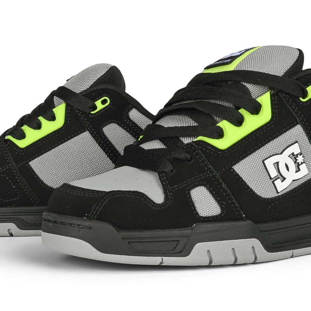 DC Stag Skate Shoes - Black/Grey/Lime
