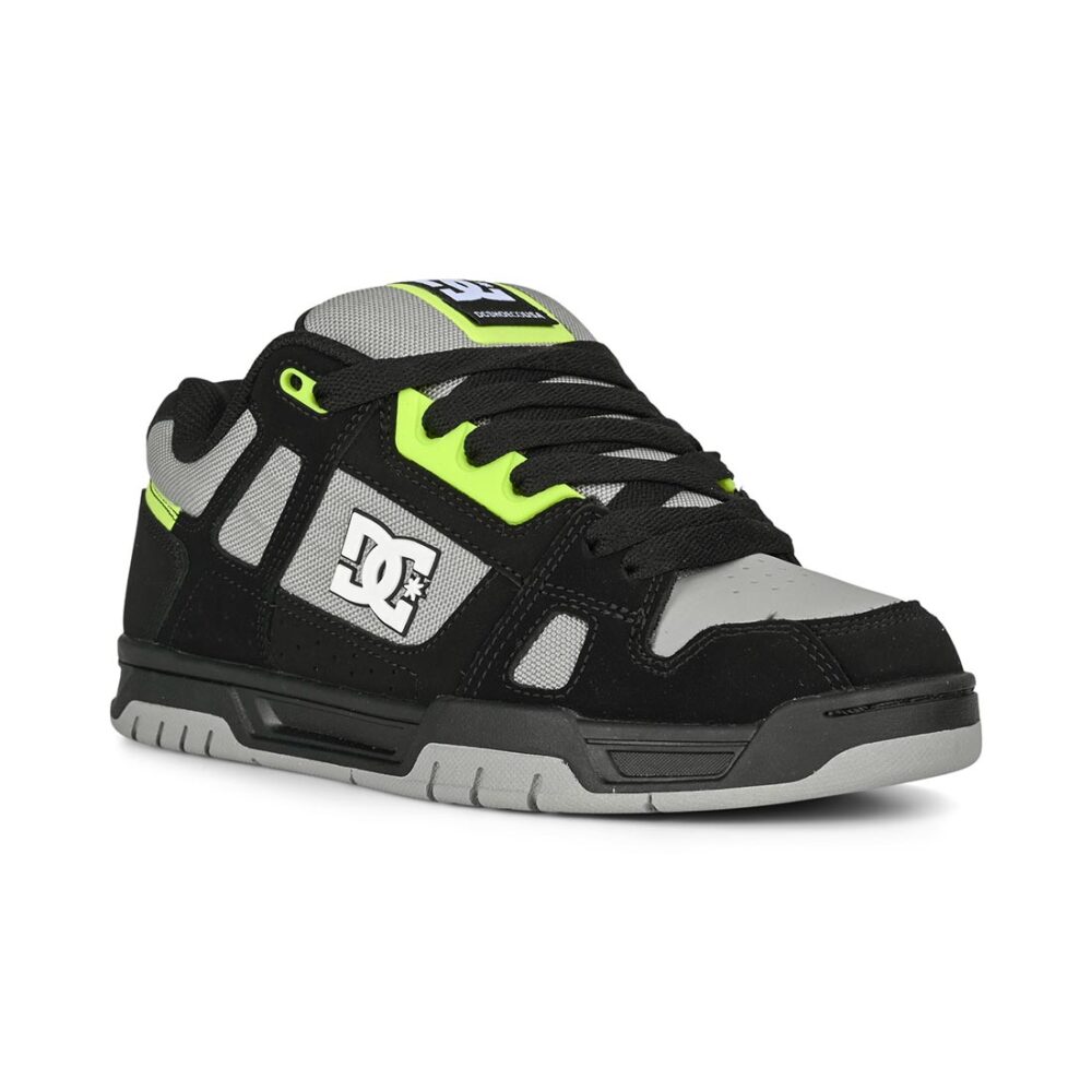 DC Stag Skate Shoes - Black/Grey/Lime
