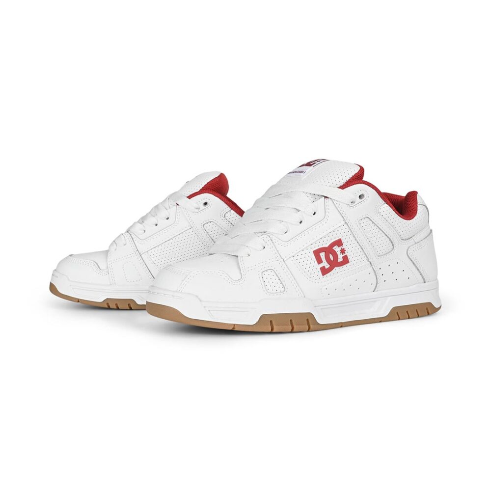 DC Stag Skate Shoes - White/Brick Red