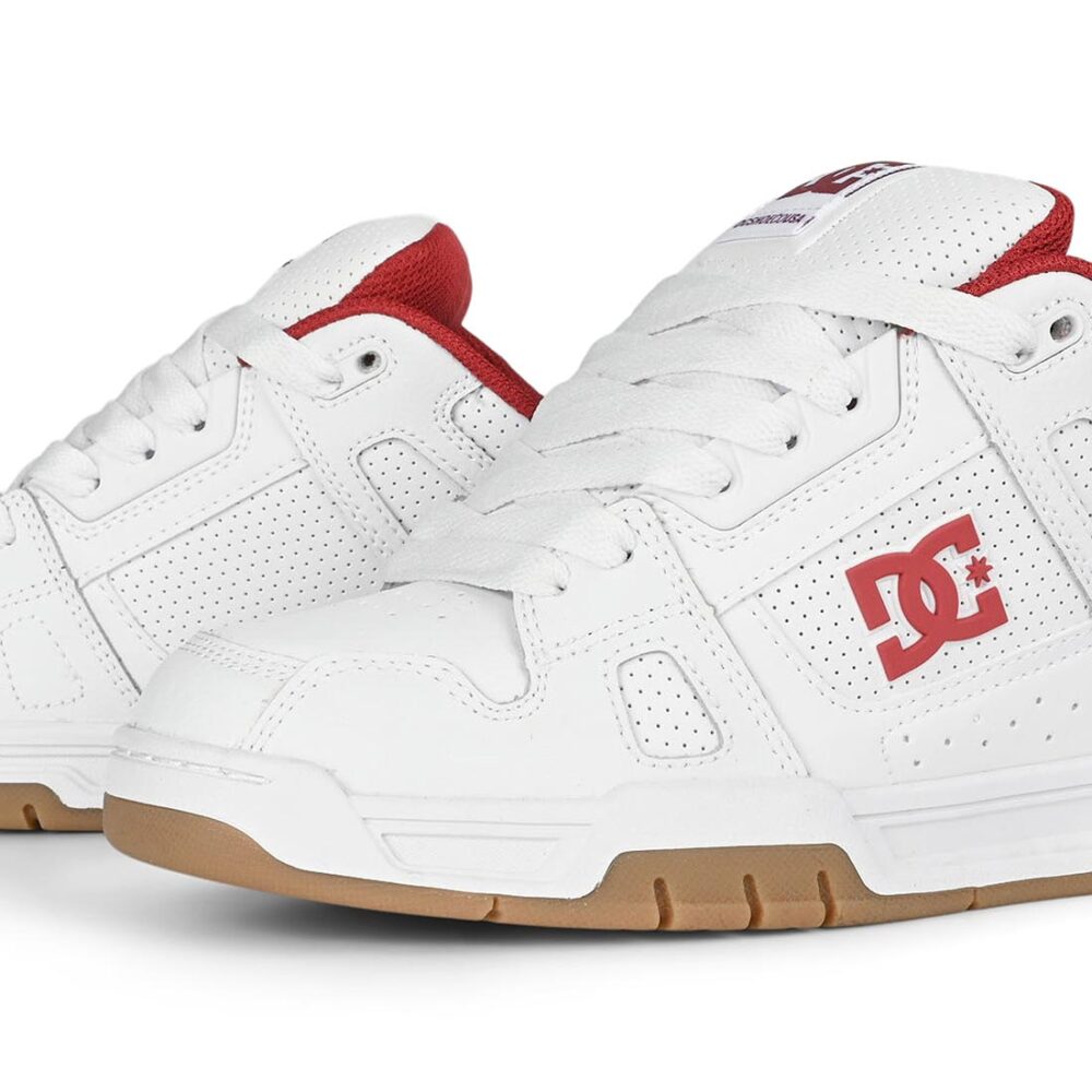 DC Stag Skate Shoes - White/Brick Red