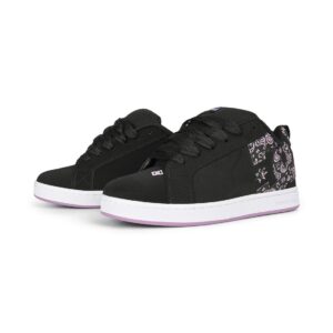 DC Women's Court Graffik Skate Shoes - Black/Lavender