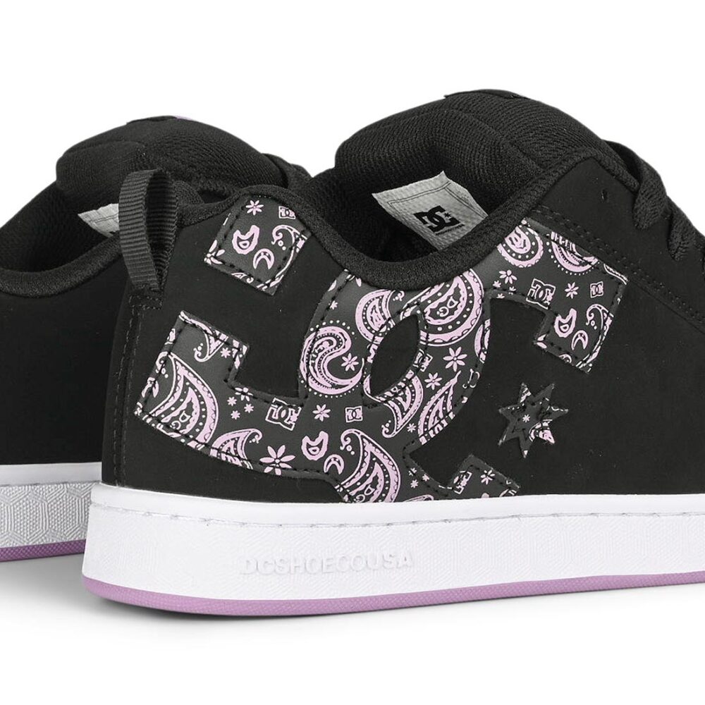 DC Women's Court Graffik Skate Shoes - Black/Lavender