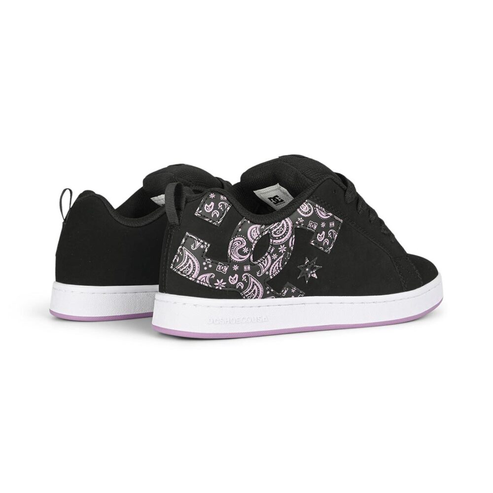 DC Women's Court Graffik Skate Shoes - Black/Lavender