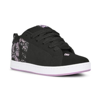DC Women's Court Graffik Skate Shoes - Black/Lavender
