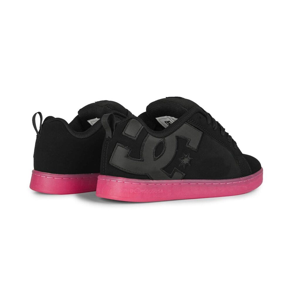 DC Women's Court Graffik Skate Shoes - Black/Black/Pink