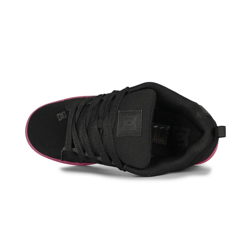 DC Women's Court Graffik Skate Shoes - Black/Black/Pink