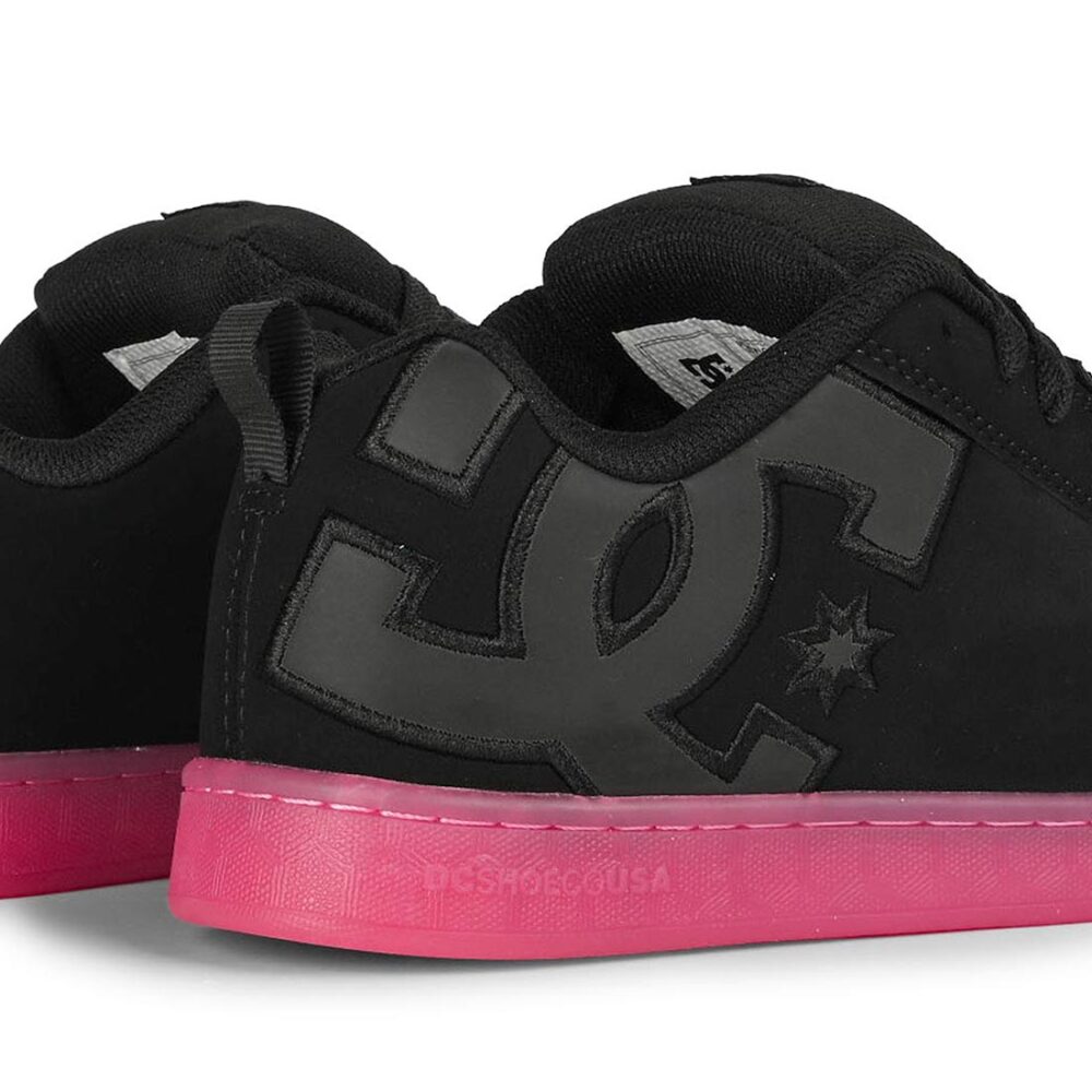 DC Women's Court Graffik Skate Shoes - Black/Black/Pink