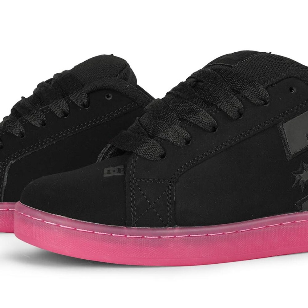 DC Women's Court Graffik Skate Shoes - Black/Black/Pink
