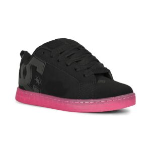 DC Women's Court Graffik Skate Shoes - Black/Black/Pink