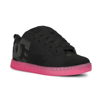 DC Women's Court Graffik Skate Shoes - Black/Black/Pink