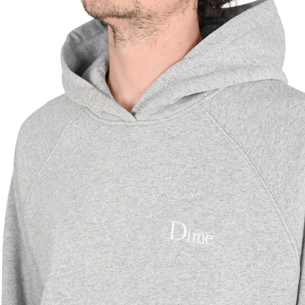 Dime Classic Small Logo Pullover Hoodie - Heather Grey