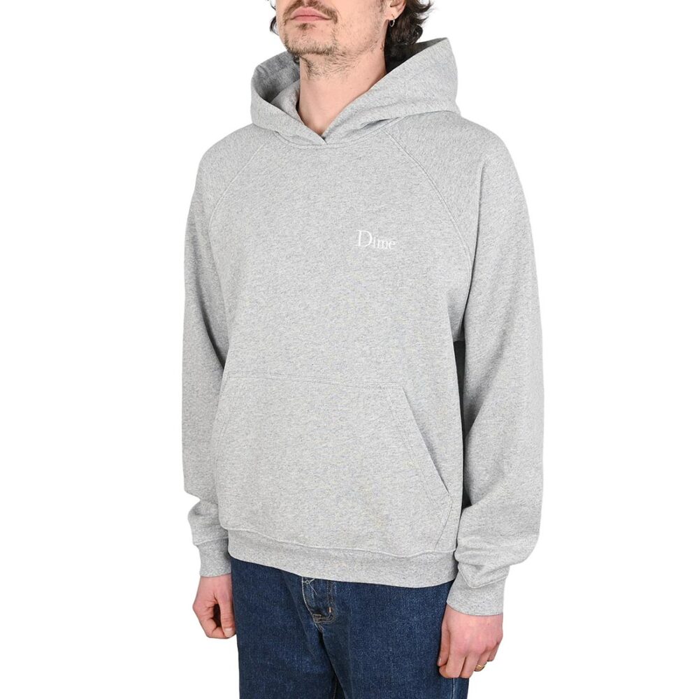 Dime Classic Small Logo Pullover Hoodie - Heather Grey