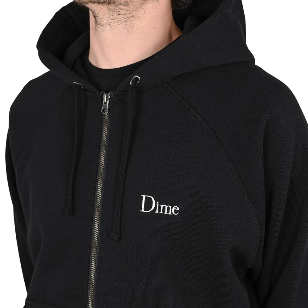 Dime Classic Small Logo Zip Hoodie - Black