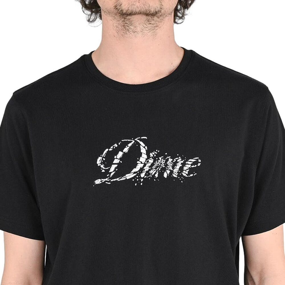 Dime Cursive Smashed S/S T-Shirt - Black