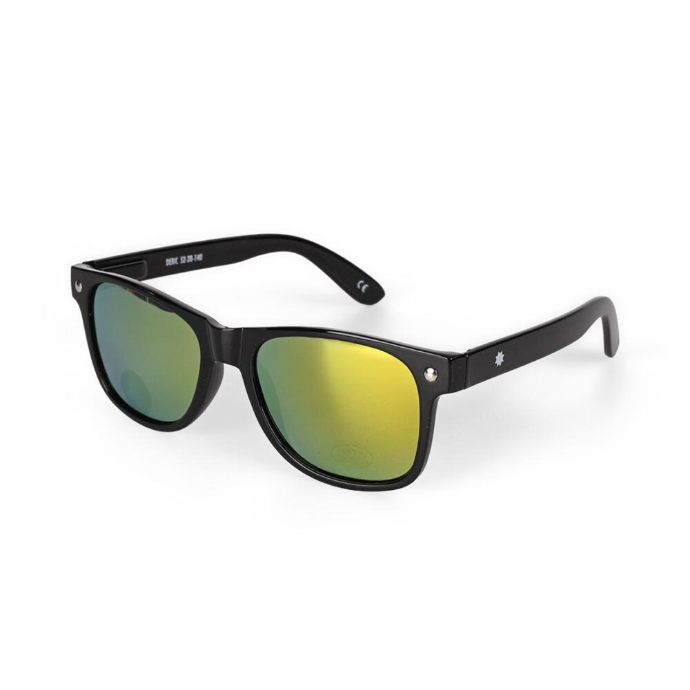 Glassy Eyewear Leonard Polarized Sunglasses - Black/Yellow Mirror