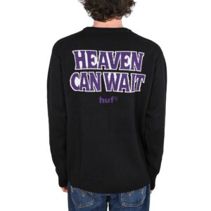 Huf Heaven Can Wait Knitted Crew Sweater - Black