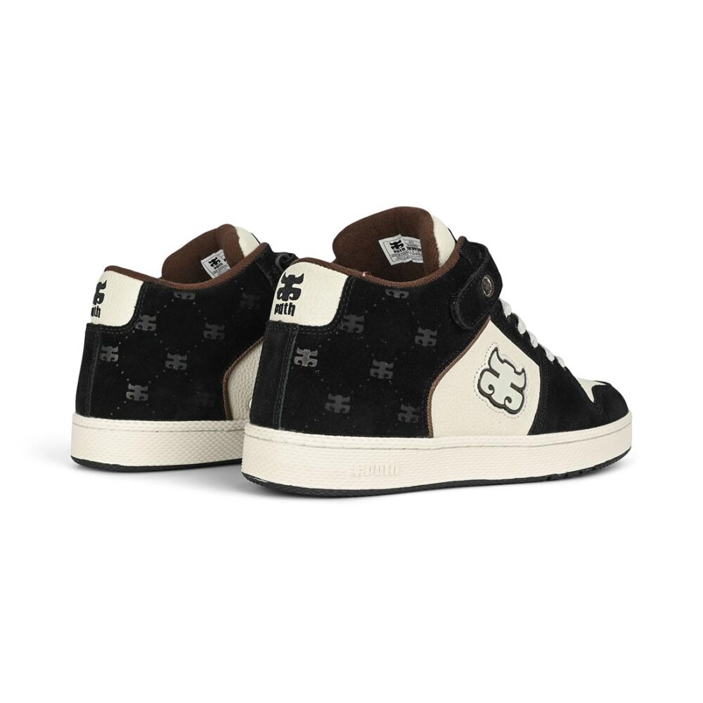 IPATH Grasshopper High-Top Skate Shoes - Black Cream Suede