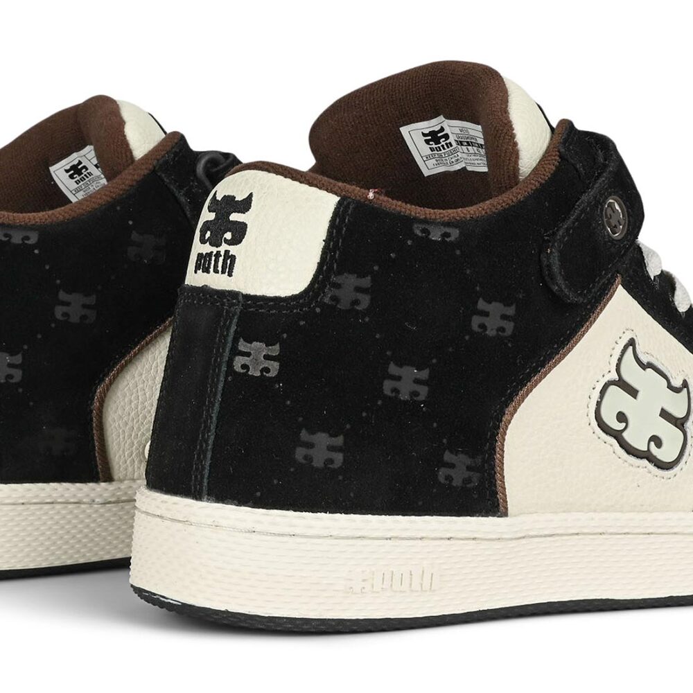 IPATH Grasshopper High-Top Skate Shoes - Black Cream Suede