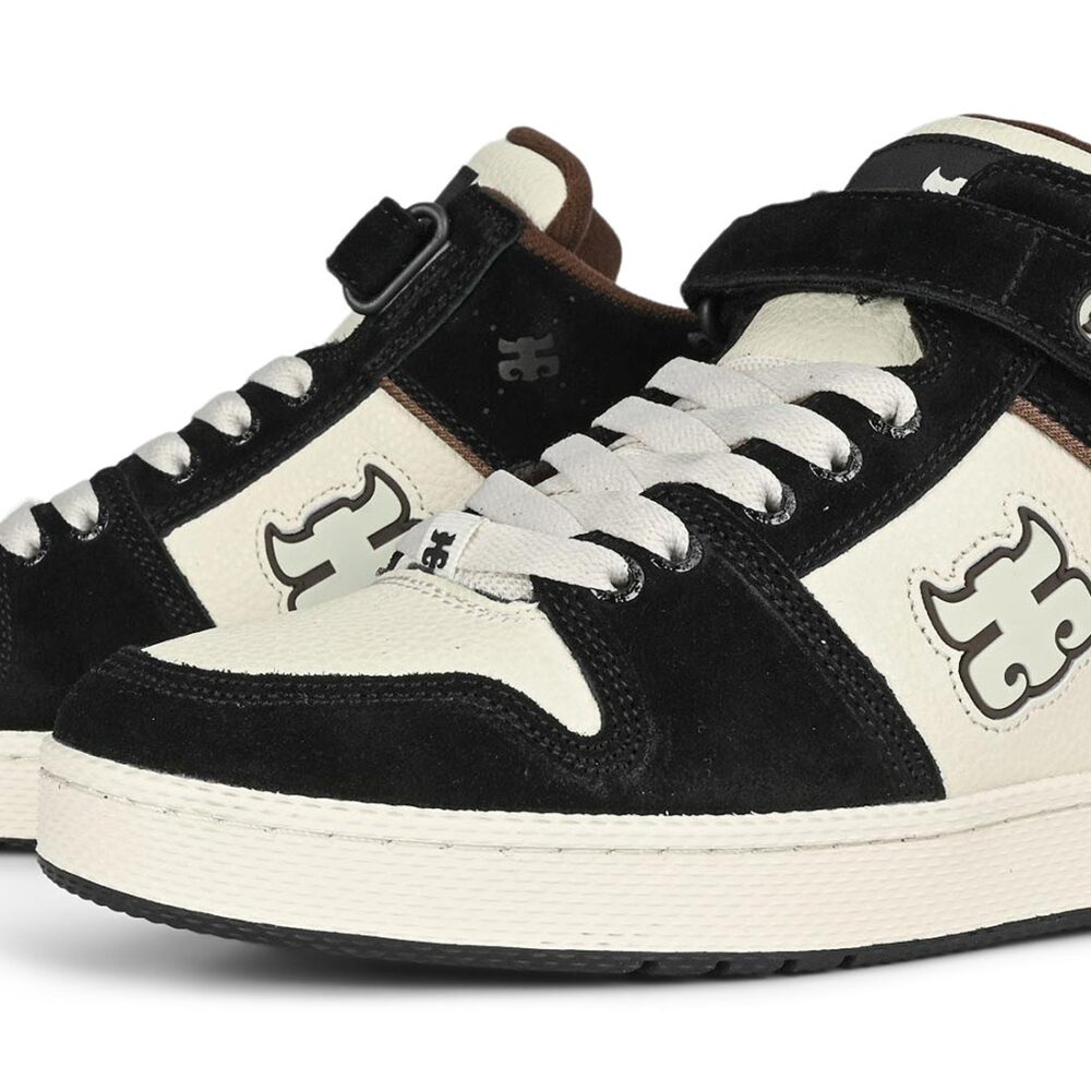IPATH Grasshopper High-Top Skate Shoes - Black Cream Suede
