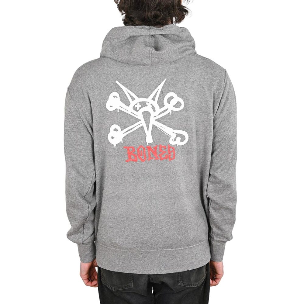 Powell Peralta Rat Bones Lightweight Zip Hoodie - Heather Grey