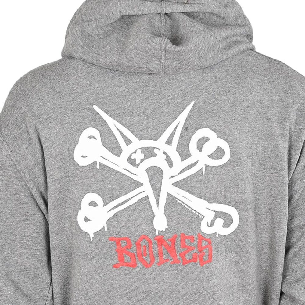Powell Peralta Rat Bones Lightweight Zip Hoodie - Heather Grey