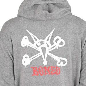 Powell Peralta Rat Bones Lightweight Zip Hoodie - Heather Grey