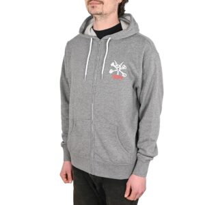 Powell Peralta Rat Bones Lightweight Zip Hoodie - Heather Grey