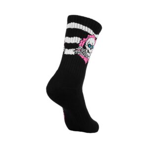 Powell Peralta Ripper Rip Stripes Crew Socks - Black/Pink