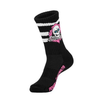 Powell Peralta Ripper Rip Stripes Crew Socks - Black/Pink